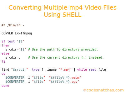 A representative image for the article Bulk convertion of mp4 video files to webm and ogv formats